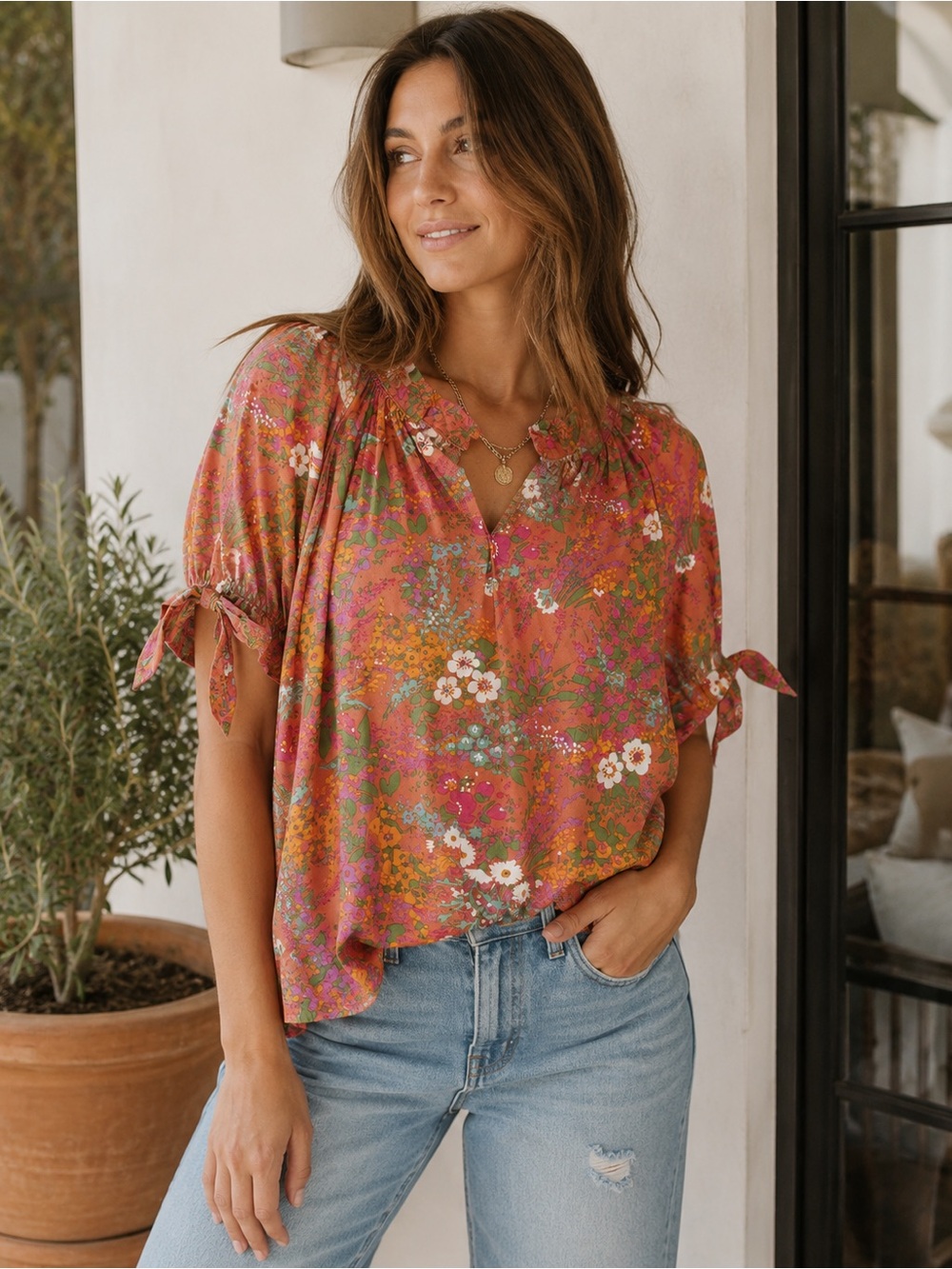 Cynthia Rowley floral blouse